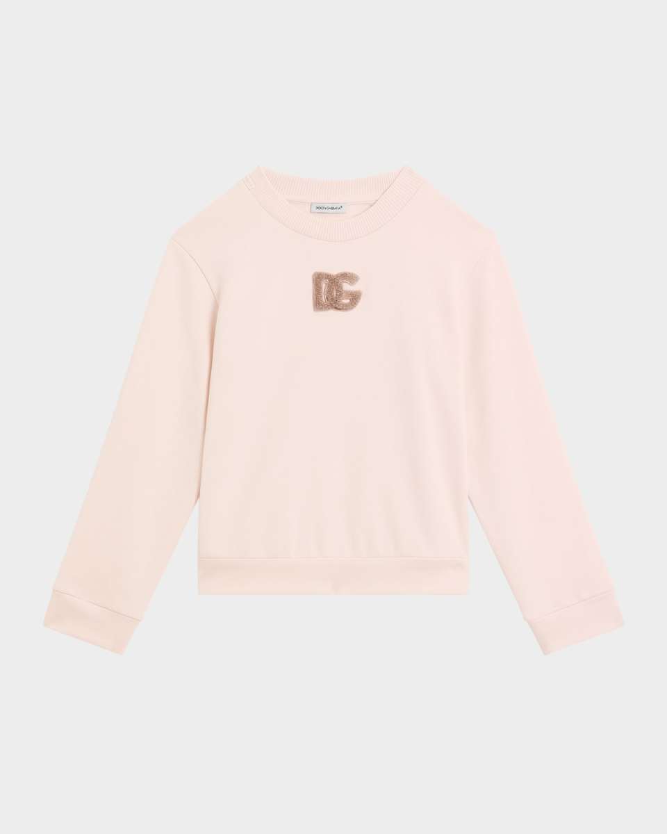 Girl's Logo Sequined Felpa Patch Sweatshirt, Size 4-6